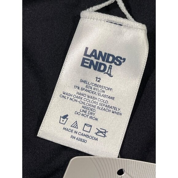 Lands’ End Reversible High-Waisted Bikini Bottom Black Polka Dot Size 12 NWT - Picture 7 of 9